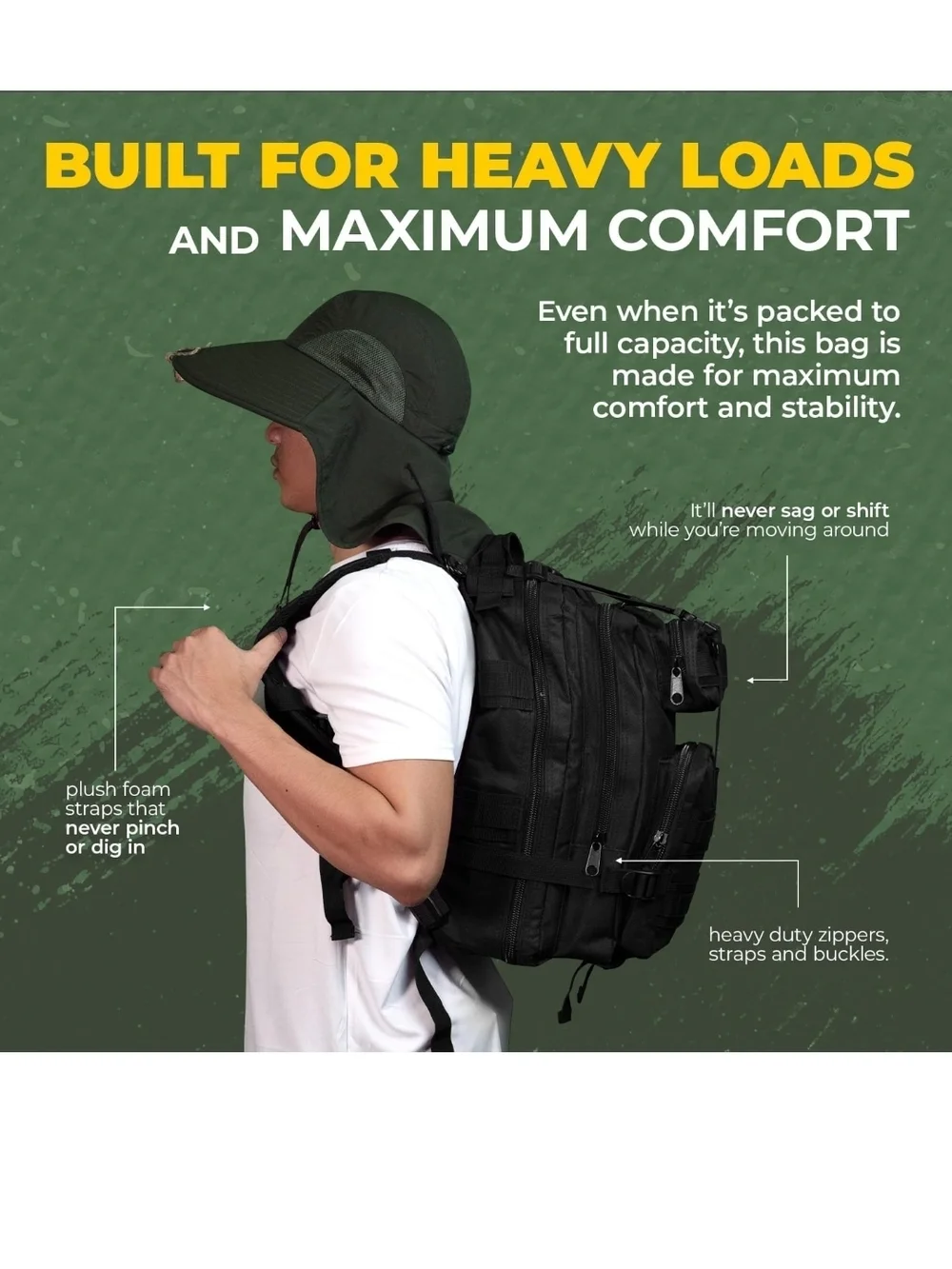 Tactical Black  Backpack Sling Bag